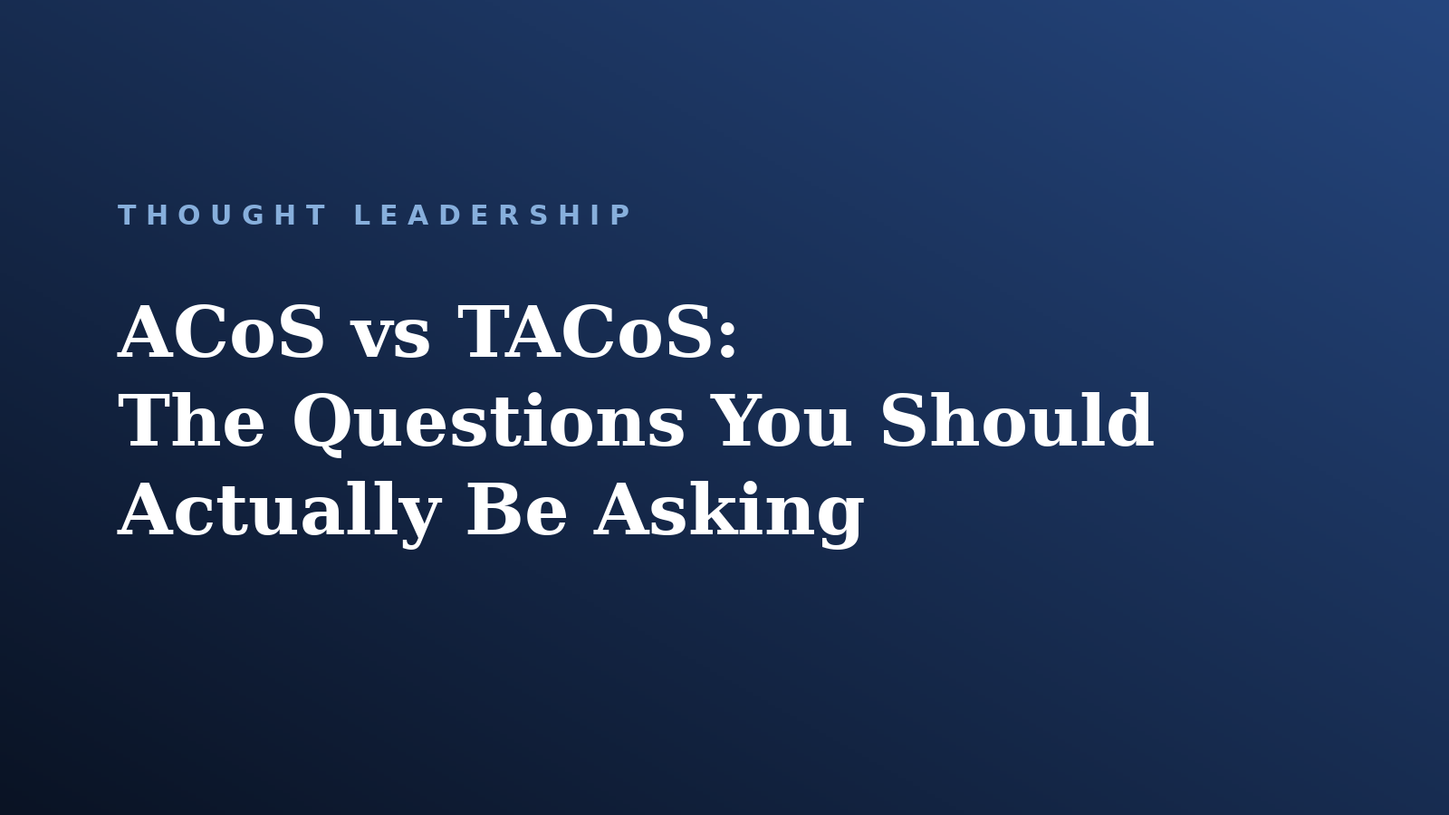 ACoS vs TACoS: The Questions You Should Actually Be Asking