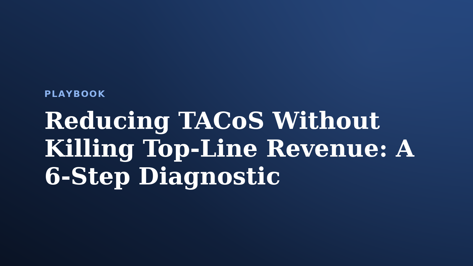 Reducing TACoS Without Killing Top-Line Revenue: A 6-Step Diagnostic